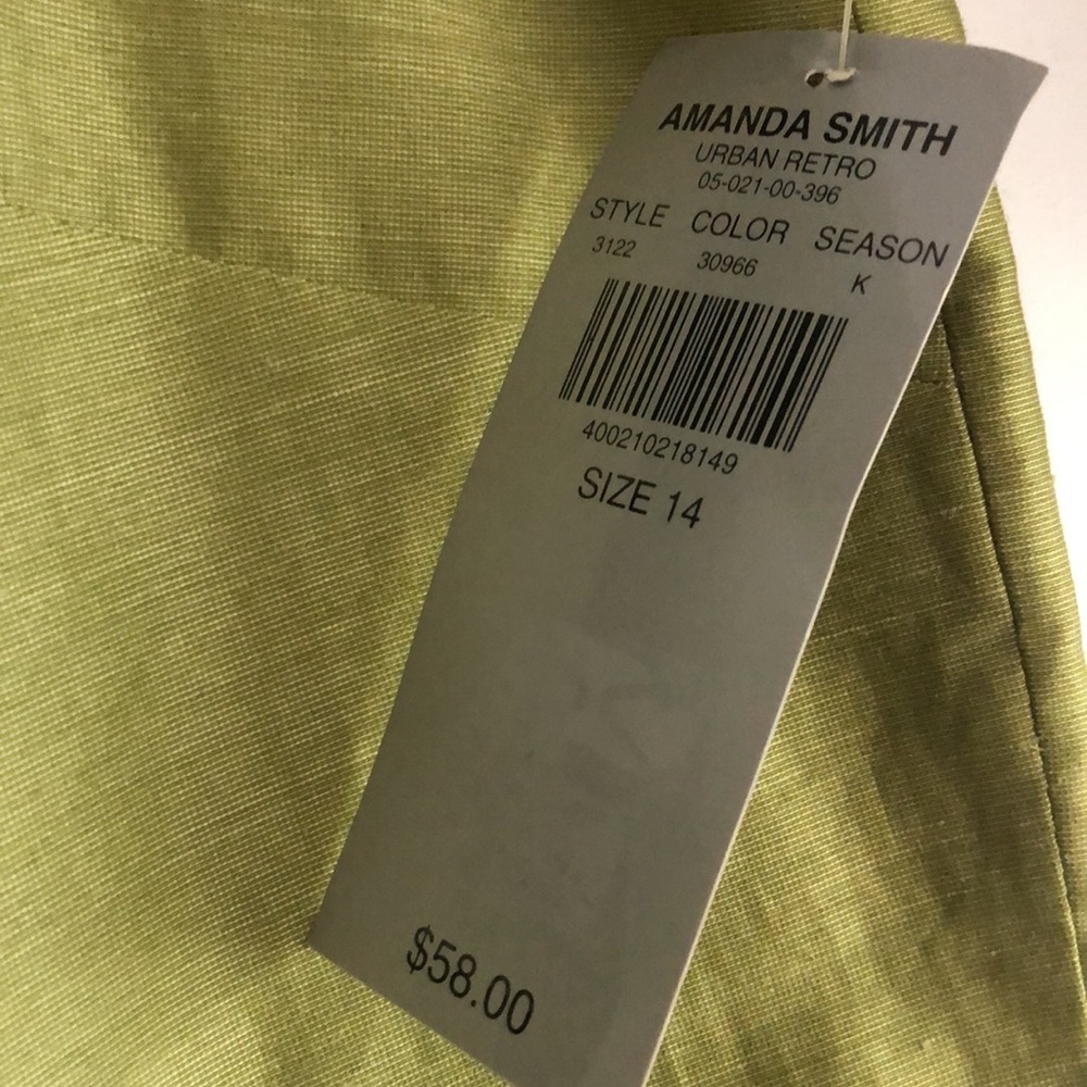 Amanda Smith lime color midi dress size 14 - Picture 4 of 9